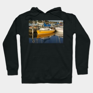 Yellow Yacht Reflection - Photography by Avril Thomas - Adelaide Artist Hoodie